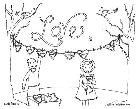 Click to view full image! 1 Corinthians 13 Coloring Page about Love