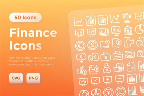 Finance Icon Pack 50 Line Business Icons Svg Png Ico Available