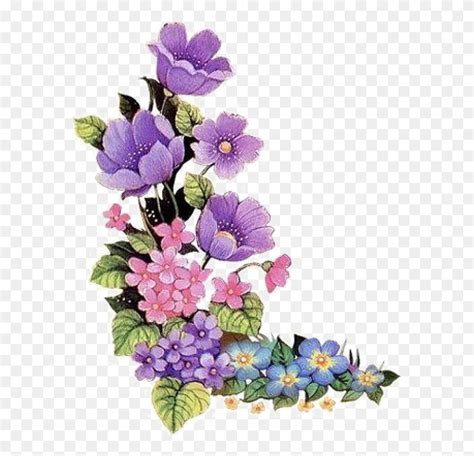 Download Purple Floral Border Free Png Image Purple Flower Corner