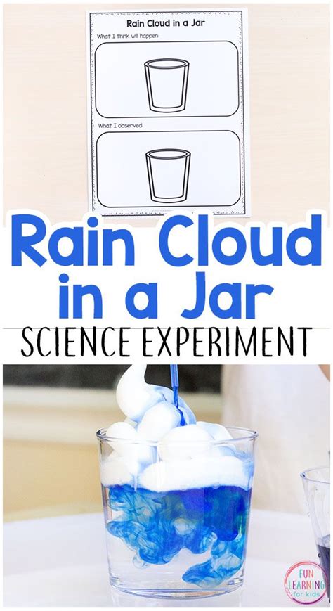 What are some types of clouds? Rain Cloud in a Jar Science Experiment with Printable Recording Sheets | Preschool science ...
