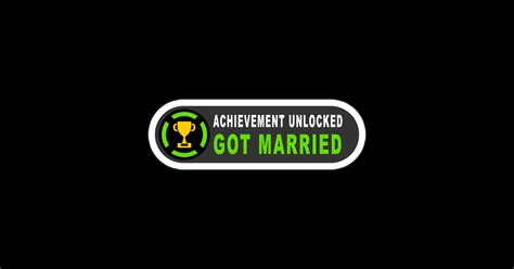Achievement Unlocked Got Married Wedding Gift For Gamers Sticker