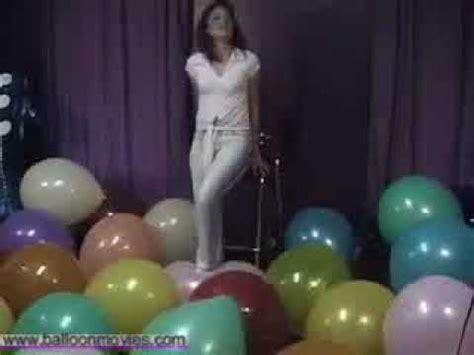 Sexy Brunette Popping Balloons Youtube
