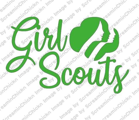 Girl Scout Script With Trefoil SVG Vector Cut Files Design Logo For