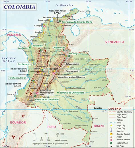 Printable Map Of Colombia Printable Maps