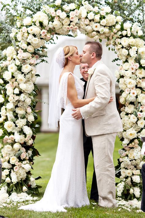 Ceremony Under White Rose Arbor Elizabeth Anne Designs The Wedding Blog