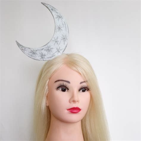 Moon Headpiece Celestial Moon Headdress Festival Glitter Etsy