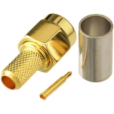 Srfs Sma Male Crimp Connector For Lmr Cable Dc Ghz Contact Material Brass At Rs