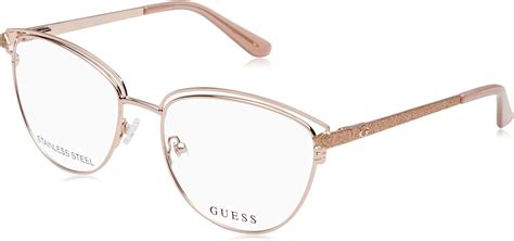 guess gu2685 eyeglass frames shiny rose gold frame shiny rose gold lenses 53 mm gu268553028