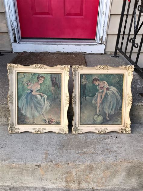 Vintage Turner Wall Accessory Hangings Set Of 2 Framed Etsy Shabby