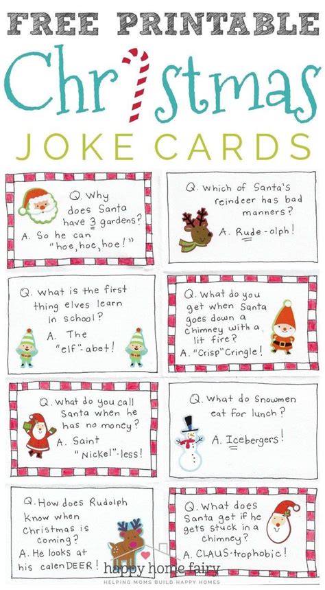 Christmas Joke Cards Free Printable Happy Home Fairy Happy Home