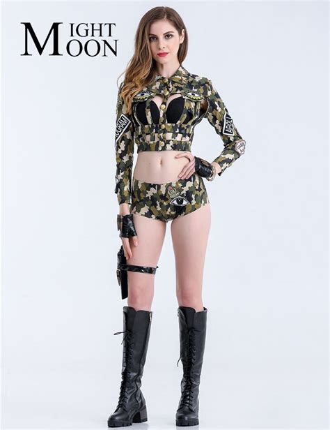 Moonight Women Soldier Costumes Sexy Camouflage Army Costumes Halloween