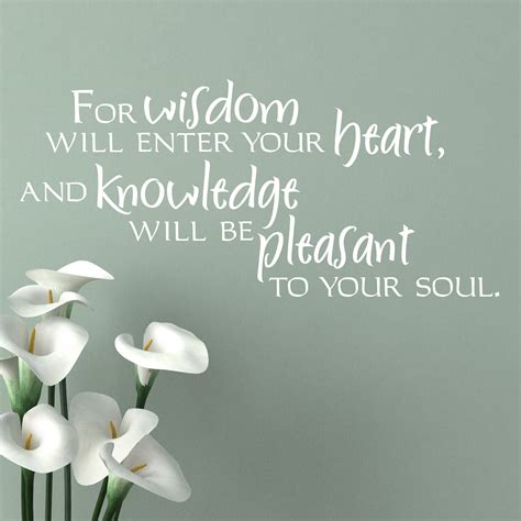 For Wisdom Will Enter Your Heart Quote Wall Sticker Decal World Of