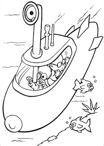 Ausmalbild Baby Beaker und Baby Bunsenbrenner im UBoot Ausmalbilder