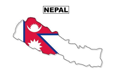 Premium Vector Nepal Flag Map In Vector
