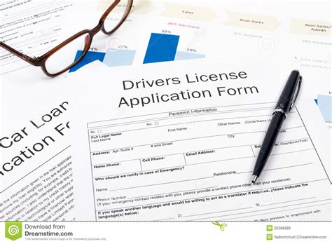 Drivers License Application Form Royalty Free Stock Images Image