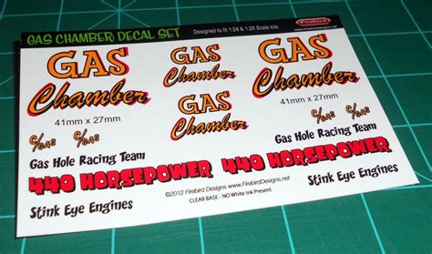 Model Decals Automotive Toy Model And Kit Decals Gas Chamber Gasser