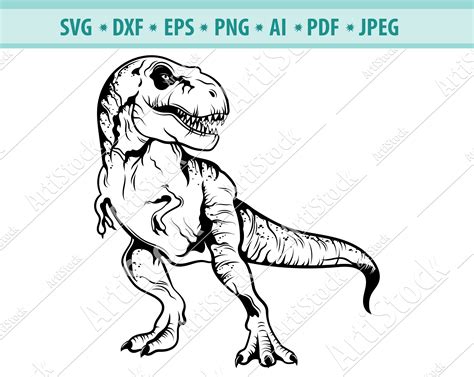 Tyrannosaurus Rex T Rex Dinosaur SVG Vector Cut File JPEG