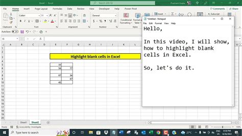 Highlight Blank Cells In Excel Youtube