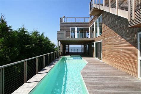 Modern Modular Prefab Home With Lap Pool At The House On Fire Island By