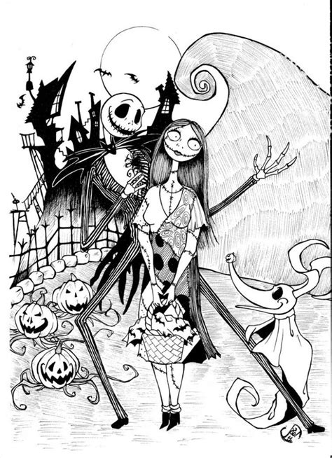 Free printable christmas coloring pages. Nightmare Before Christmas Coloring Page - Coloring Home