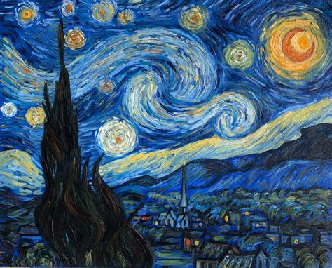 Starry Night Painting By Oleksandra Dzhurenko