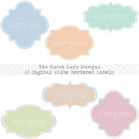 Pastel Colored Labels With A White Border The Dutch Lady Designs
