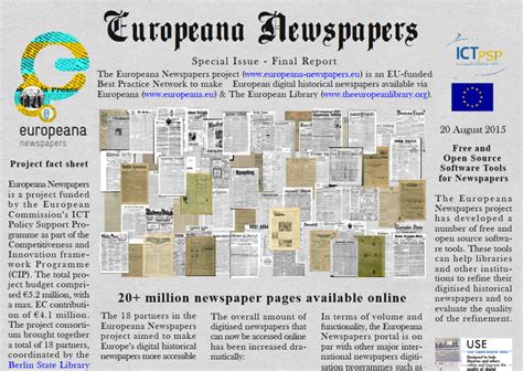 Europeana Newspapers A Gateway To European Newspapers Online