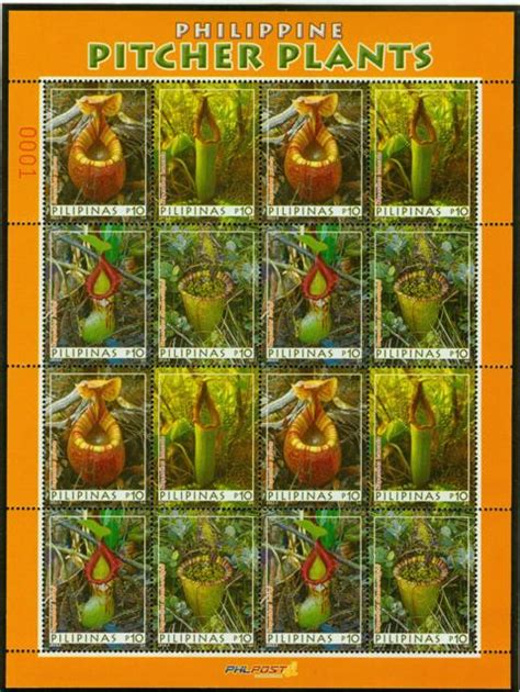 The plant itself is rather plain looking, the pitchers though range from around an inch to well over a foot long. Philippines Stamps