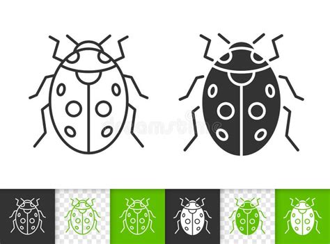 Ladybug Black Silhouette Isolated Vector Illustration On White