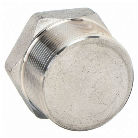 Grainger Approved 304 Stainless Steel Hex Head Plug Mnpt 14 In Pipe