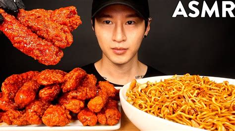 ASMR SPICY CHICKEN TENDERS NOODLES MUKBANG No Talking EATING SOUNDS Zach Choi ASMR YouTube
