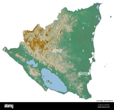 Forma De Nicaragua Con Su Capital Aislada Sobre Fondo Blanco Mapa