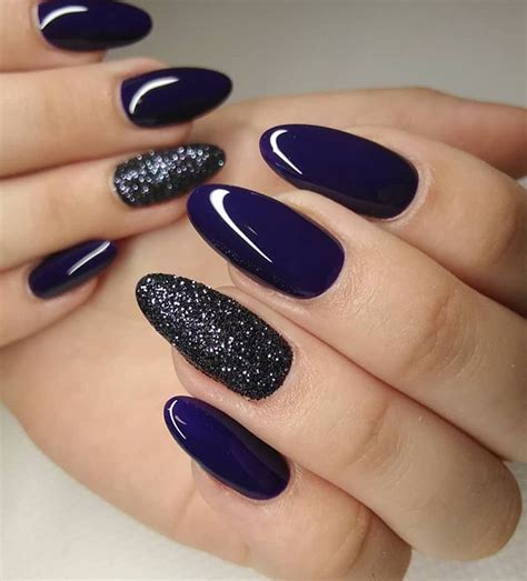 Elegant Navy Blue Nail Colors And Designs For A Super Elegant Look Dark Blue Nails Blue Nails