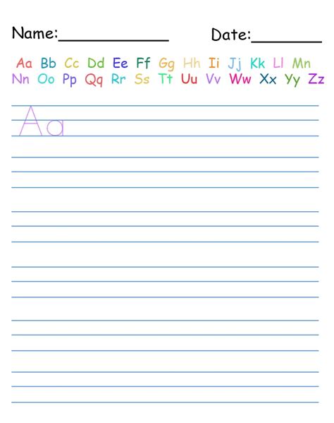 Printable Handwriting Worksheet