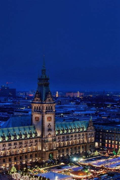Blue Night Winter City Iphone 4s Wallpapers Free Download