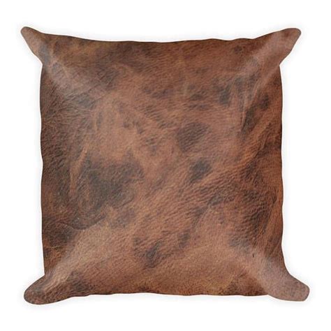 This Natural Tan Leather Print Throw Pillow Cover Is A Gorgeous