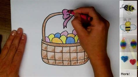 Drawing How To Draw And Easter Basket With Eggs Step By Step Easy