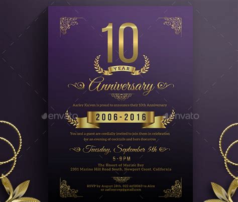 Anniversary Invitation Template Hq Printable Documents