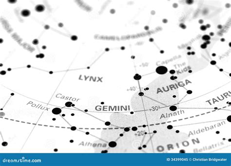 Gemini On Star Map Royalty Free Stock Photo Image 34399045