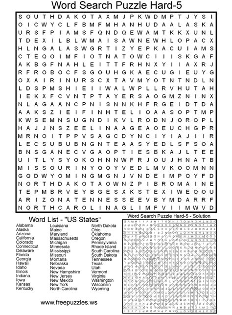 Printable Word Search Hard For Adults