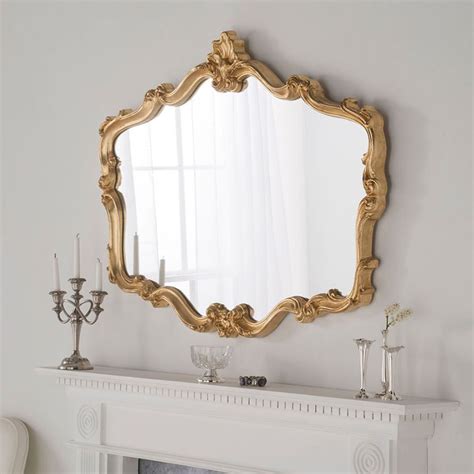 Antique French Style Gold Ornate Overmantle Mirror Homesdirect365