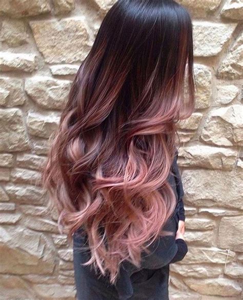 25 rose gold hair ideas to inspire your dreamy next dye job black hair balayage rose gold