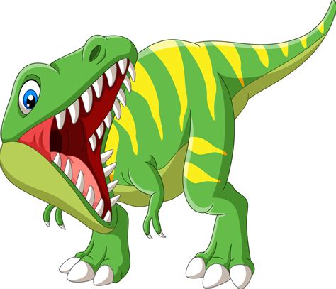 Tiranosaurio Rex De Dibujos Animados Rugiendo Sobre Fondo Blanco