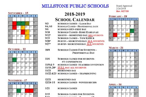 Millstone School District Revises 2018 2019 Calendar The Source