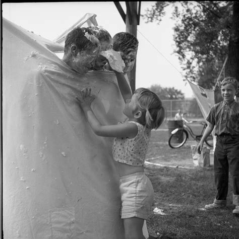 Pie Throwing Contest At Burns Park August 1961 Ann Arbor District