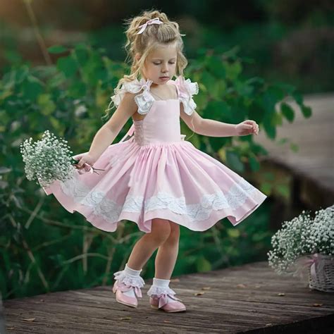 Summer Baby Girls Tutu Dress Lace Fly Sleeve Party Princess Dresses