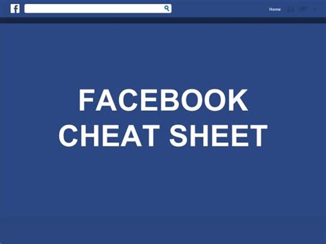 Facebook Cheat Sheet