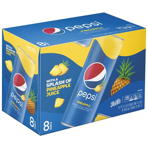 Pepsi Soda Pineapple 12 Oz Cans 8 Count