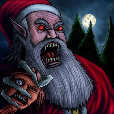 Download Evil Santa During Full Moon Wallpaper