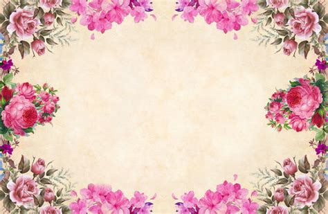 Floral Frame Backgrounds For Powerpoint Vintage Flowers Wallpaper Images